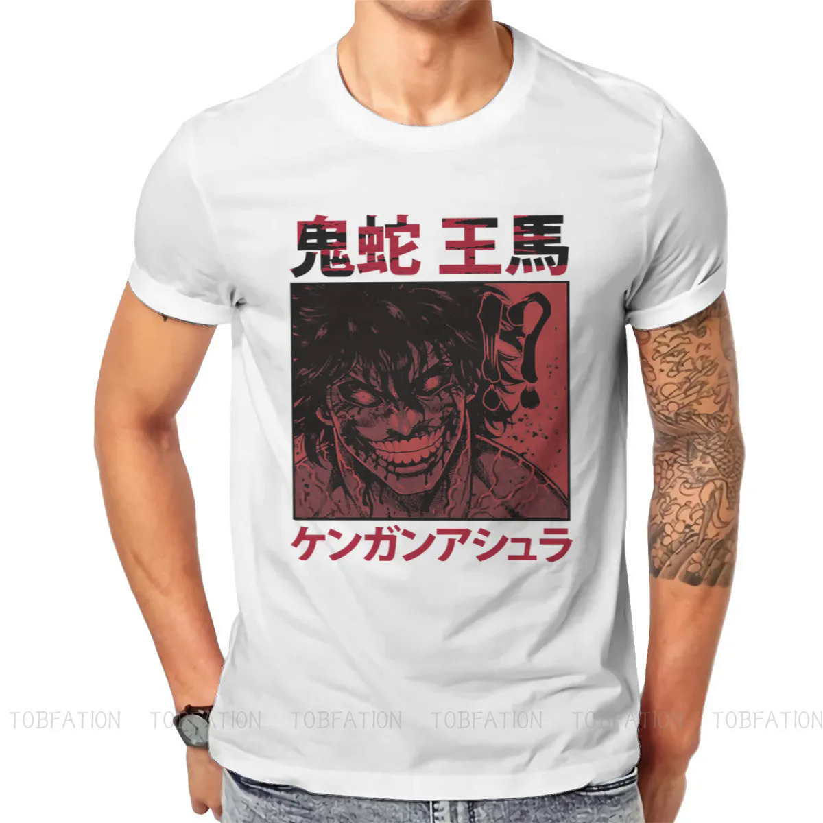 Ohma casual tshirt Kengan Ashura Tokita Yamashita Kazuo Akiyama Kaede printing streetwear leisure T shirt men gift idea