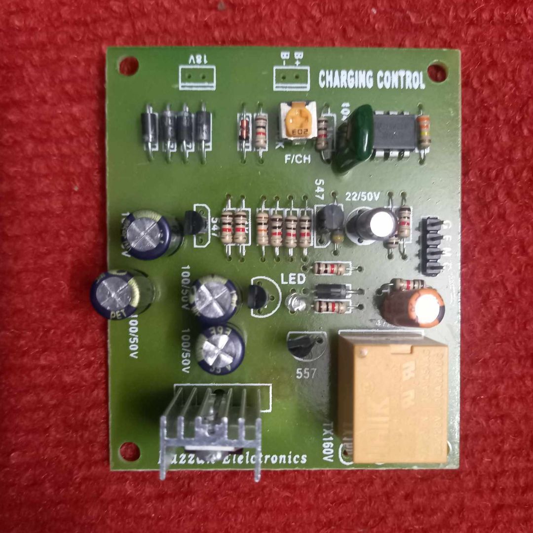 SINGLE Relay 18V Battery Charging Control Circuit With Adjustable VR Pot Switch Battery Charging. 