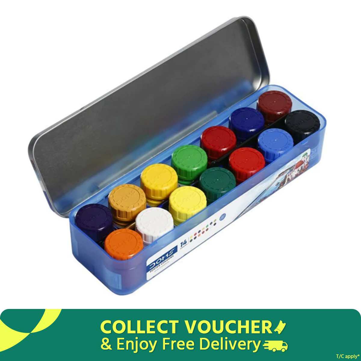 DOMS Poster Colour 6/12/14 color box Paint for artists. 