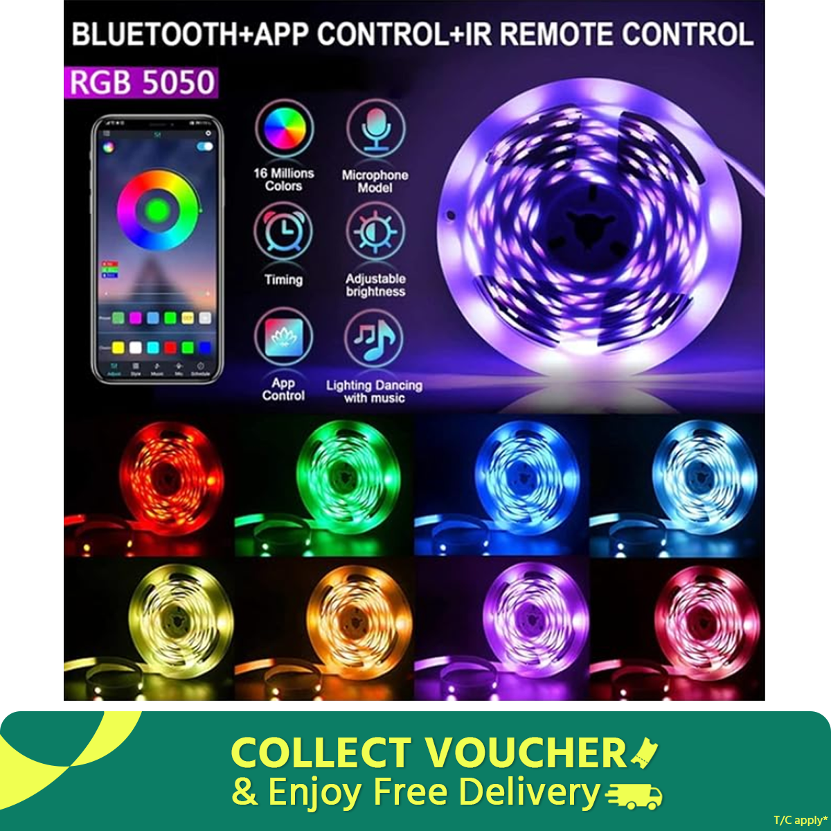 High quality 4 Meter/13.12 feet LED Light Strip RGB 5050 Color Changing LED Light Flexible Light Strip with 24keys Remote/Bluetooth App Control for Home Decor,Room Decor,Party Decoration TV Lighting Bedroom lighting Wall Lighting. 