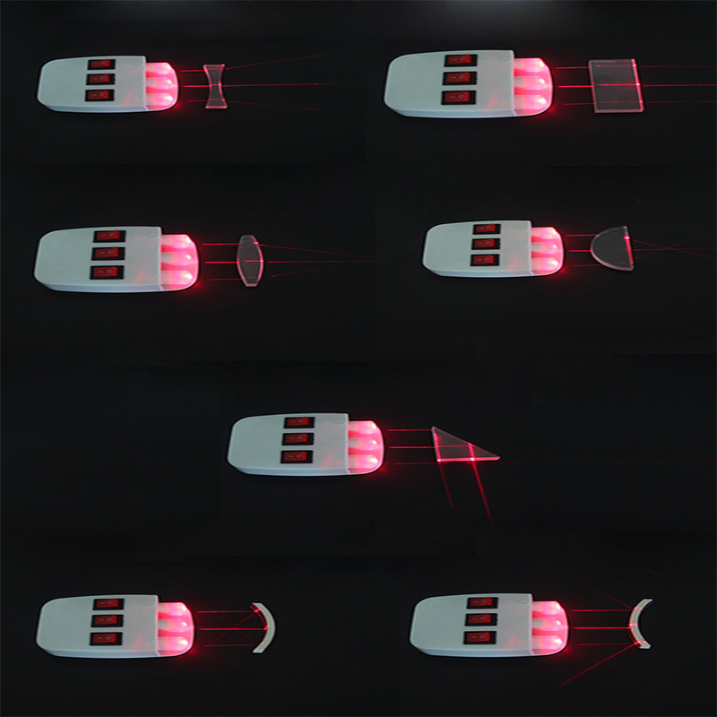 Physical Optical Frosted Biconcave Lens Biconvex Lens Refraction Double Concave Double Convex Cylindrical Lens Set. 