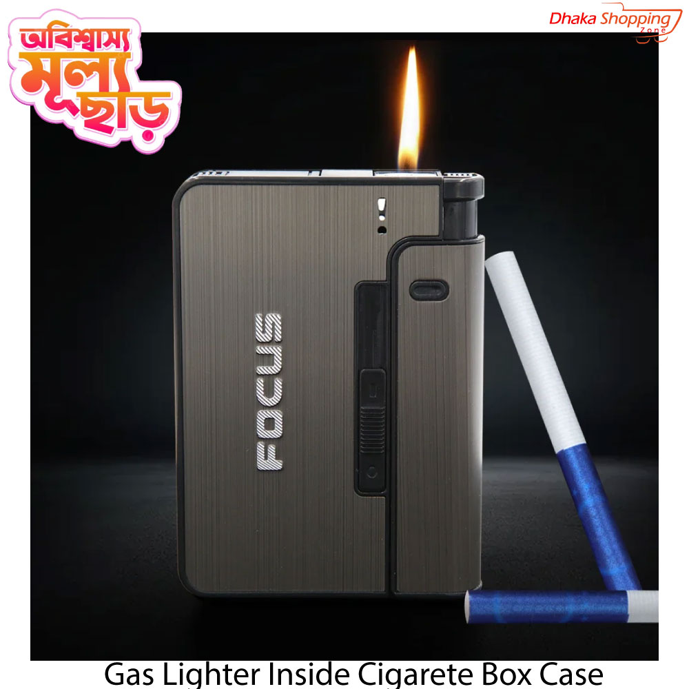 Gas Lighter Inside Cigarete Box Case Cigaretes Holder Automatic Storage Box-Bix Super Shop. 