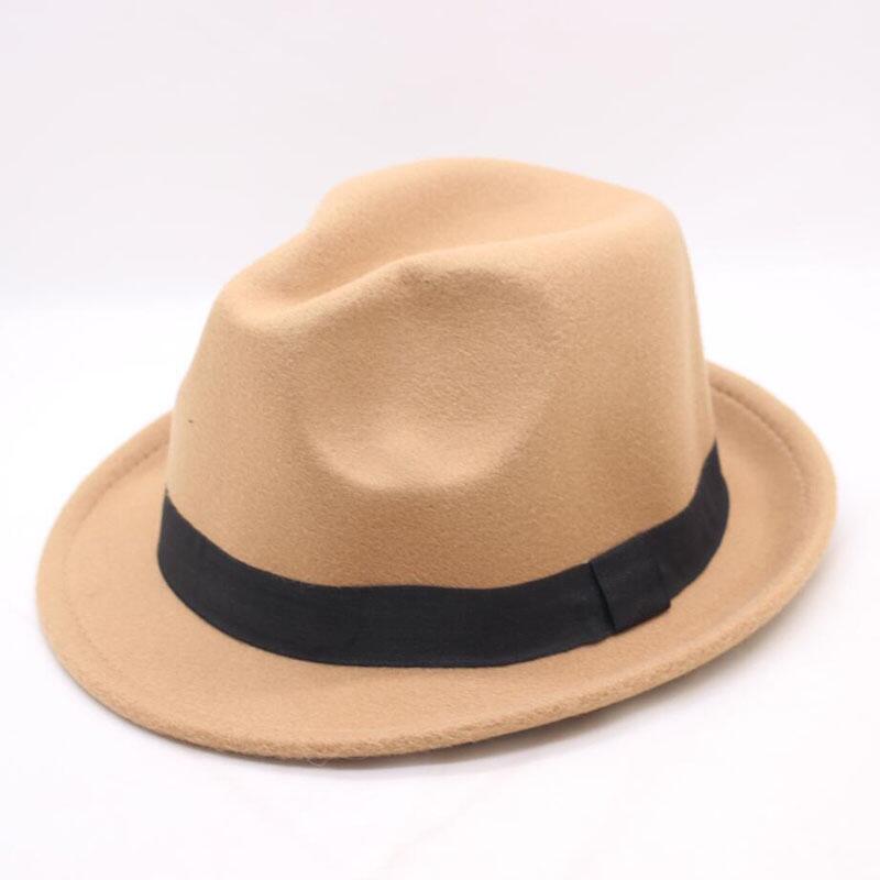 【happy one】wool Derby Fedoras Cap Felt Billycock Hats Winter Bowler Fedora Trilby Hats Man's Cap. 