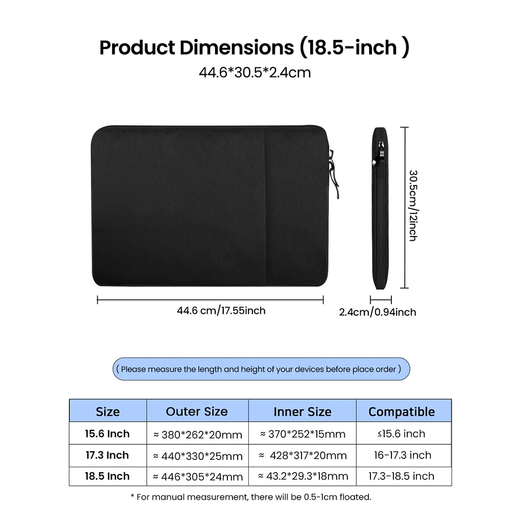Cdisplay Laptop Bag 18 17 15.6 Inch Notebook Sleeve Case for MacBook Pro 16 14 13 Portable Monitor Thinkpad Dell Computer Bag. 