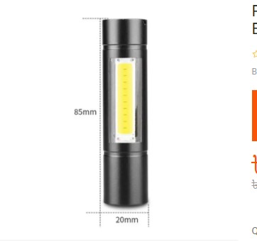 Rechargeable Torchlight Torch LED Portable Emergency Torch 3-Mode Mini Camping lighting. 