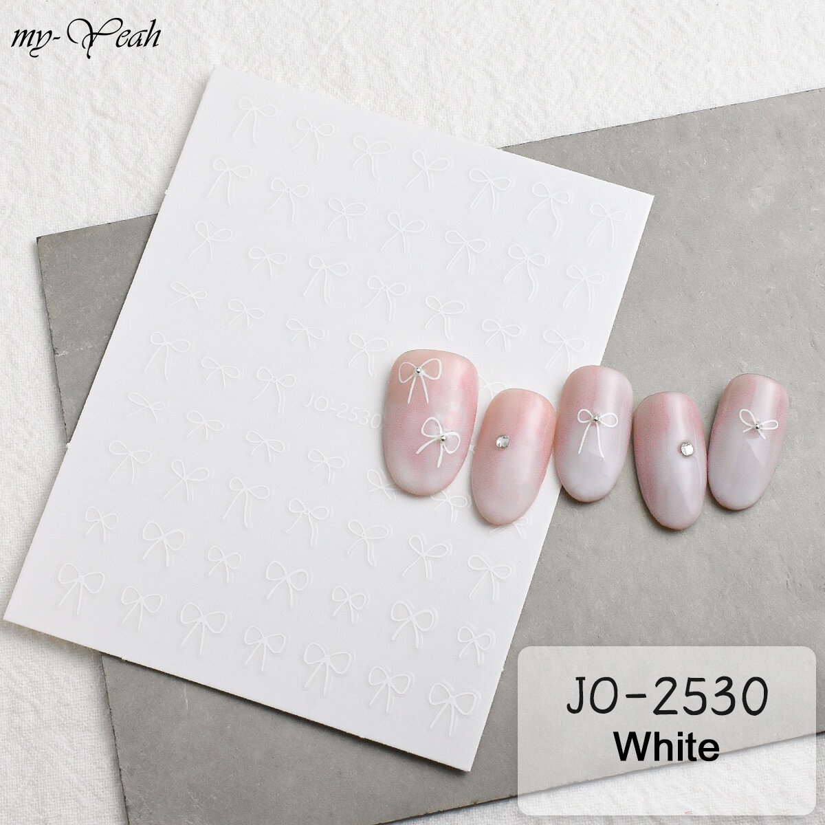 Myyeah Red Black White Bow Tie Nail Art Stickers Holographic Gold Silver Bowknot Self-Adhesive Sliders Nail Decals DIY Nail Art Tools