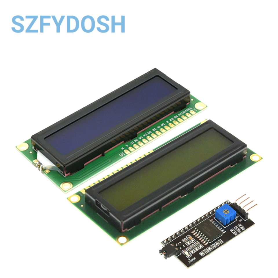 LCD1602 1602 LCD Module Blue / Yellow Green Screen 16x2 Character LCD Display PCF8574T PCF8574 IIC I2C Interface 5V For Arduino. 