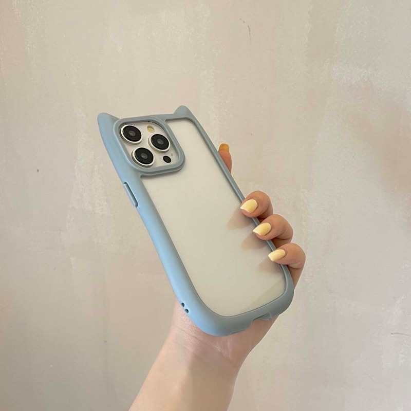 【Ready Stock+FREE Shipping】Cute cat ears phone case For iPhone 15 14 13 12 11 Pro Max 14 15 Plus Xr Xs Max fully protection shockproof transparent hard cover back cover. 