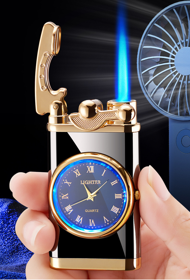 Elegant design Windproof Lighter Vintage Watch Bezel Jet flame Torch, Gadget Gifts For Men & Women. 