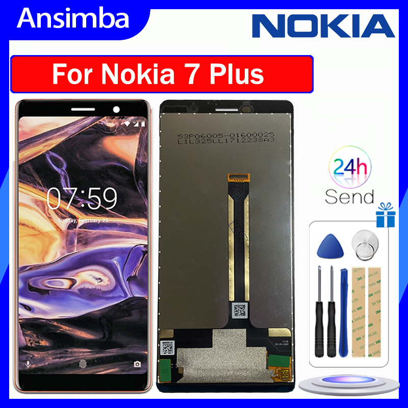 Ansimba Original LCD Screen For Nokia 7 Plus LCD Screen Display Touch Screen Digitizer Assembly Replacement For Nokia 7 Plus TA-1041 TA-1062 TA-1046 Display Screen with Free Tools. 