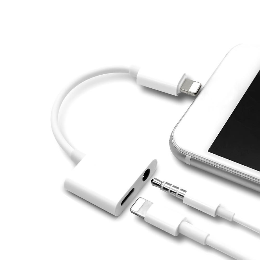 Dual Lightning Headphone Charge Adapter and Audio to 3.5mm Port Charger for iOS 10 and 11.3. 