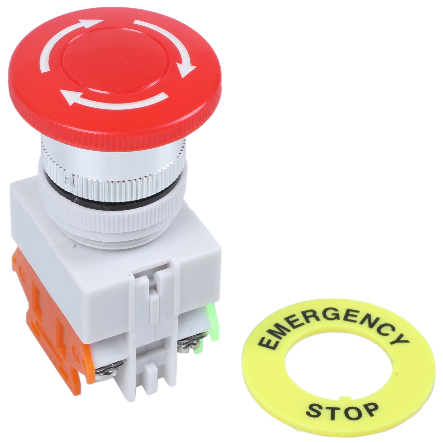 Red Mushroom Cap 1NO 1NC Emergency Stop Push Button Switch AC 660V 10A. 