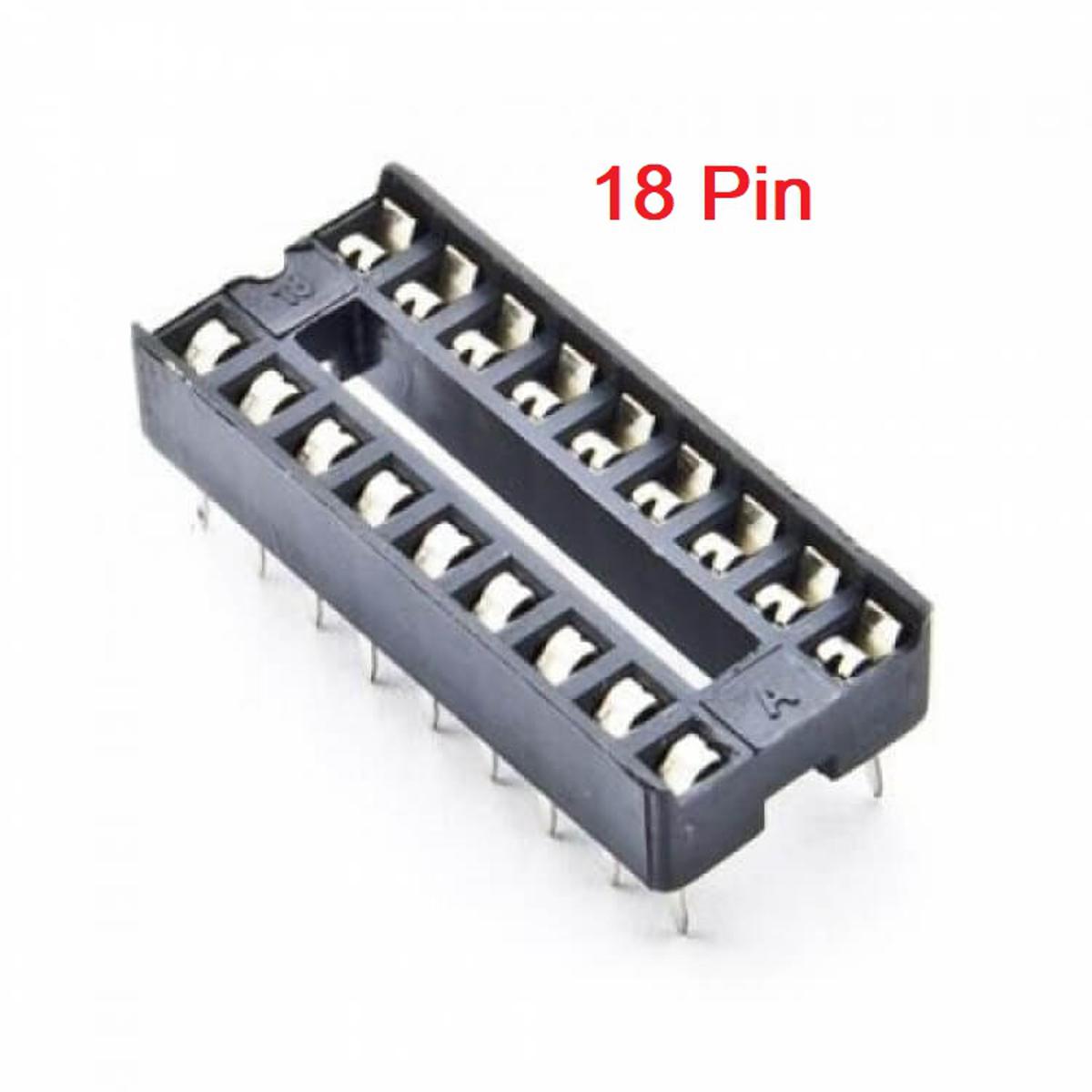 5Pcs- 18Pin IC Base 18 Pin Leads PCB Mount Low Cost IC Socket DIL DIP IC Socket PCB Mount Connector Adaptor Solder Type IC Base Socket 18 Pin IC Base
