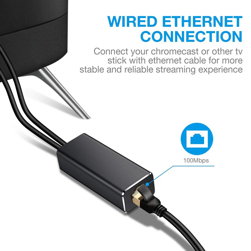 Ethernet Adapter for Amazon Fire TV Stick Google Home Mini Chromecast Ultra 2 1 Audio Micro USB to RJ45 Ethernet Adapter. 