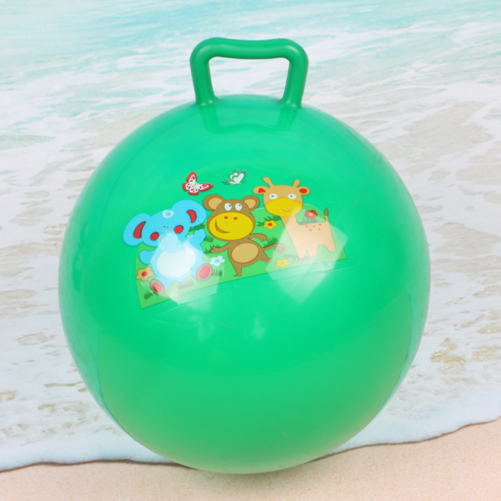 Yfashion Handle Hopper Ball with Cartoon Pattern Bouncing Inflatable oy for Kids Diameter:20cm handle ball. 
