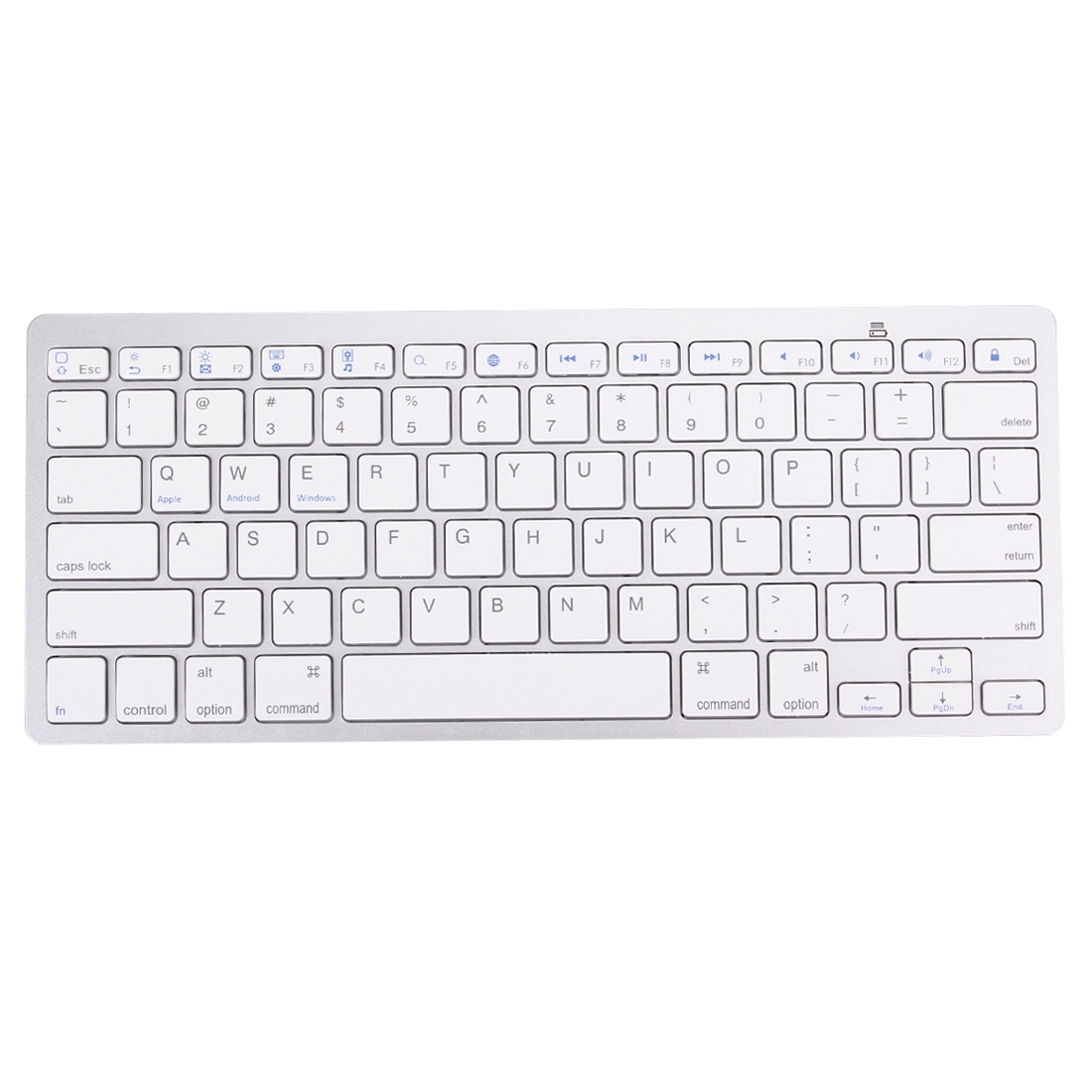 BK-3001 Bluetooth Wireless 78 Keys Ultrathin Keyboard for Windows / iPad / iPhone(Silver). 