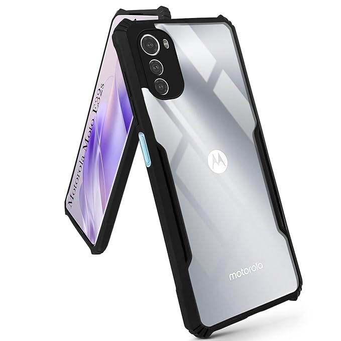 Motorola Moto E32S Protective Black Border Crystal Clear Xundd