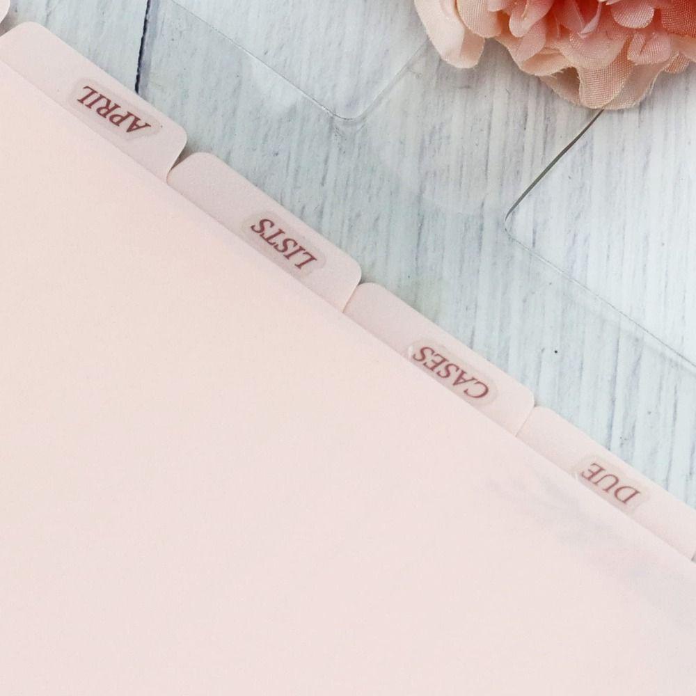 MAG 6 PCS Binder Divider, A5 6 PCS Index Page Tabs, Planner Pink 6 Ring Plastic Binder Index Dividers Home. 