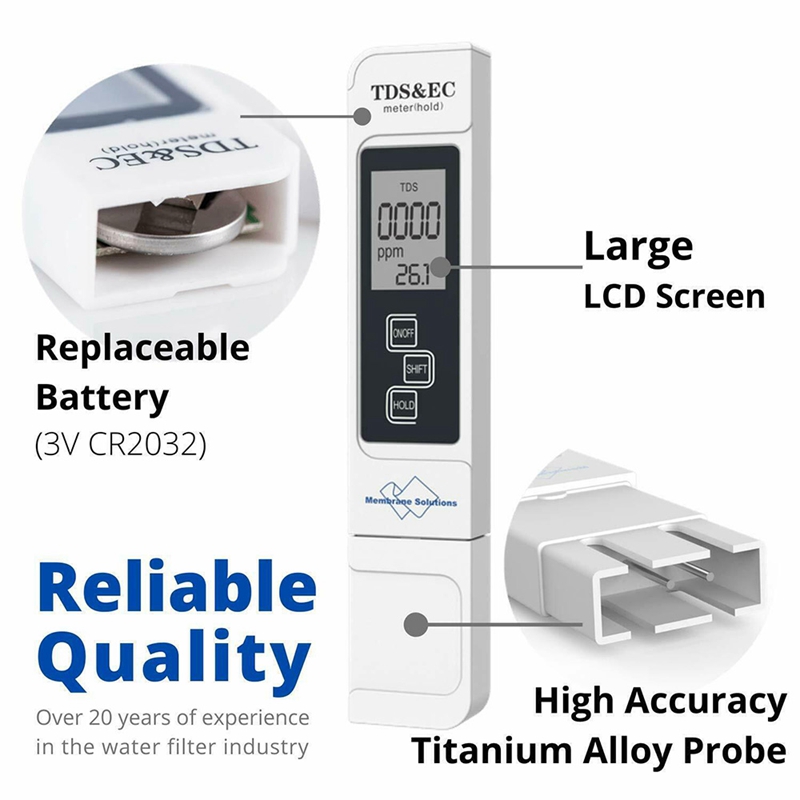 TDS EC Meter Digital Water Quality Tester 0-9999 PPM Measurement. 