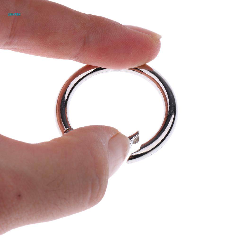 5x Round Carabiner Camping Spring Snap Clip Hook Keychain Key Ring 15mm-49mm. 