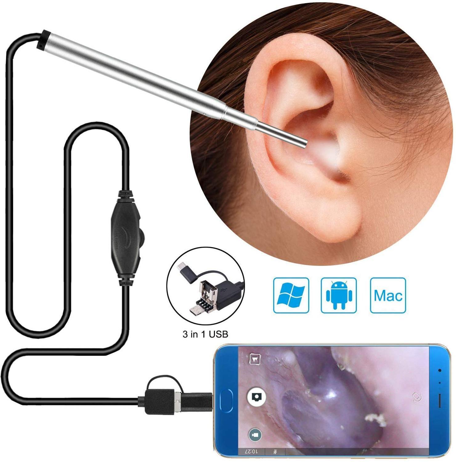 3.9mm Otoscope Ent Inspection Camera Video 3 in 1 USB Visual Ear ...