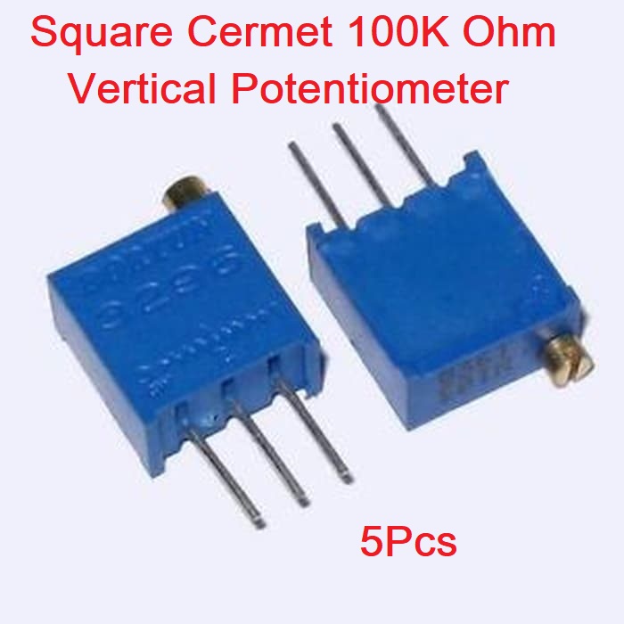 3Pcs- 3296 104 Square Cermet 100K Ohm 1/2W Vertical Potentiometer Variable Resistors 3 Pin 100K Ohm Trimpot Trimmer 104 Potentiometer 25 Turn 3 Pin 3296 Adjustment Trim Pot Electronics Circuitry & Parts. 