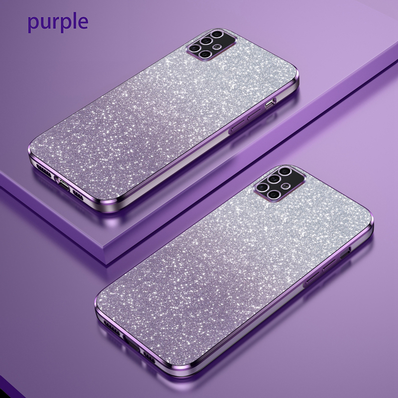 AnDyH Phone Case for Samsung Galaxy M51 Flash Powder Gradient Plating Casing. 