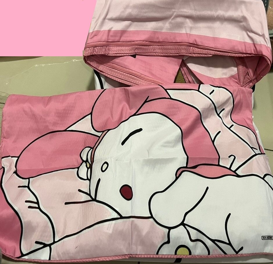 Ramadan Sale [READY STOCK] Konki My Melody Sleeping Quilt Cover Set / Comforter Cover Set 4 in 1 Queen King High Quality 800TC Microfiber Bedding Set Bedsheet Pillow Case Set Cadar Toto Cover Sarung Selimut Sarung Bantal Modern Cartoon Design - Konki RS. 