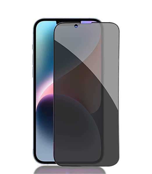iPhone 13 Pro Max Privacy Tempered Glass Screen Protector Full Coverage Anti-Spy Film 9H Hardness Upgraded Edge Protection Easy Installation Bubble Free - Black