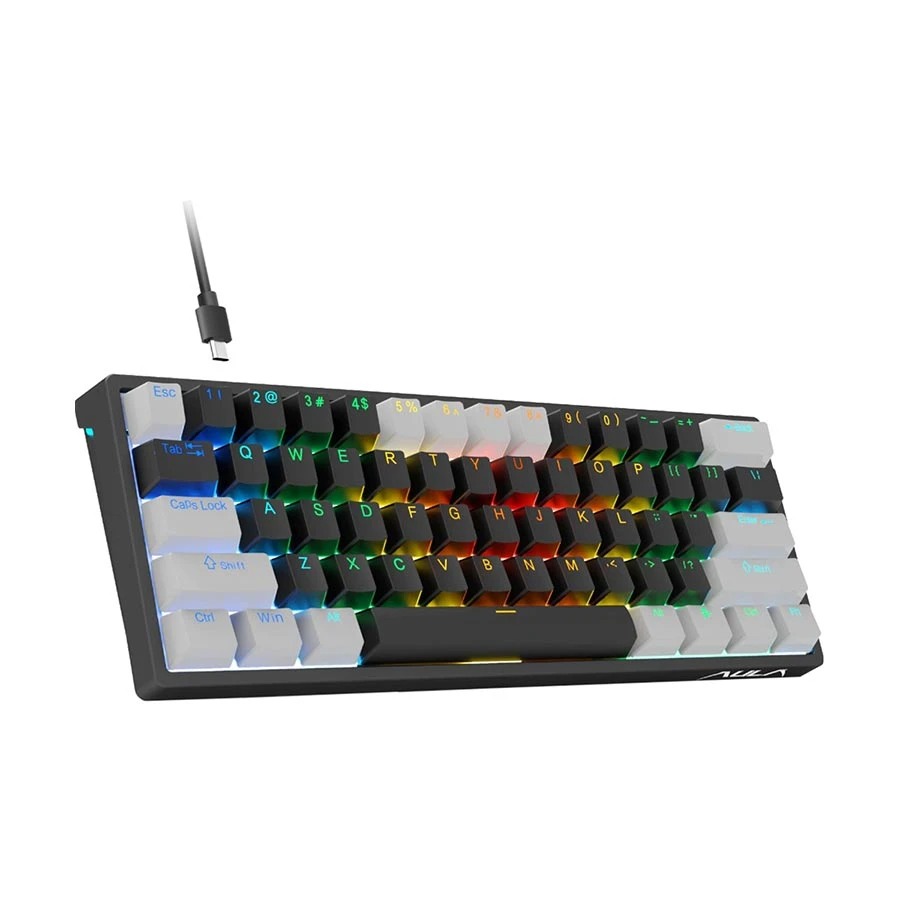 Aula F3261 RGB Hot Swap (Blue Switch) Wired Gray & Black Mechanical Gaming Keyboard. 