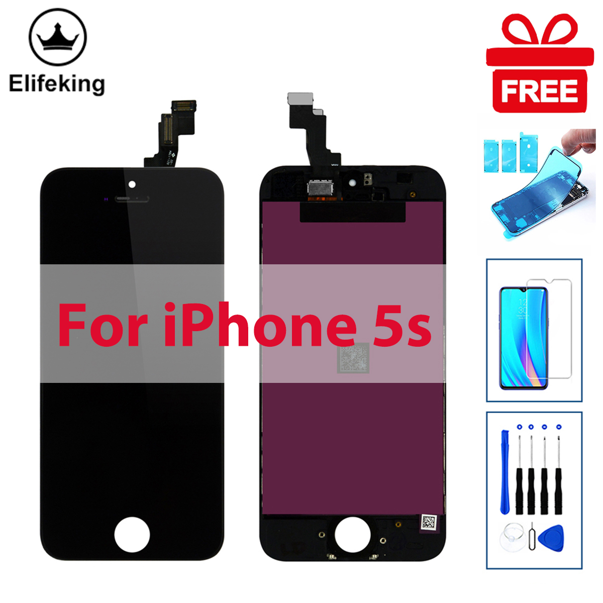 LCD No Frame For iPhone 5S A1453 A1457 A1518 A1528 A1530 A1533 Display Touch Screen Digitizer Assembly Replacement Parts. 