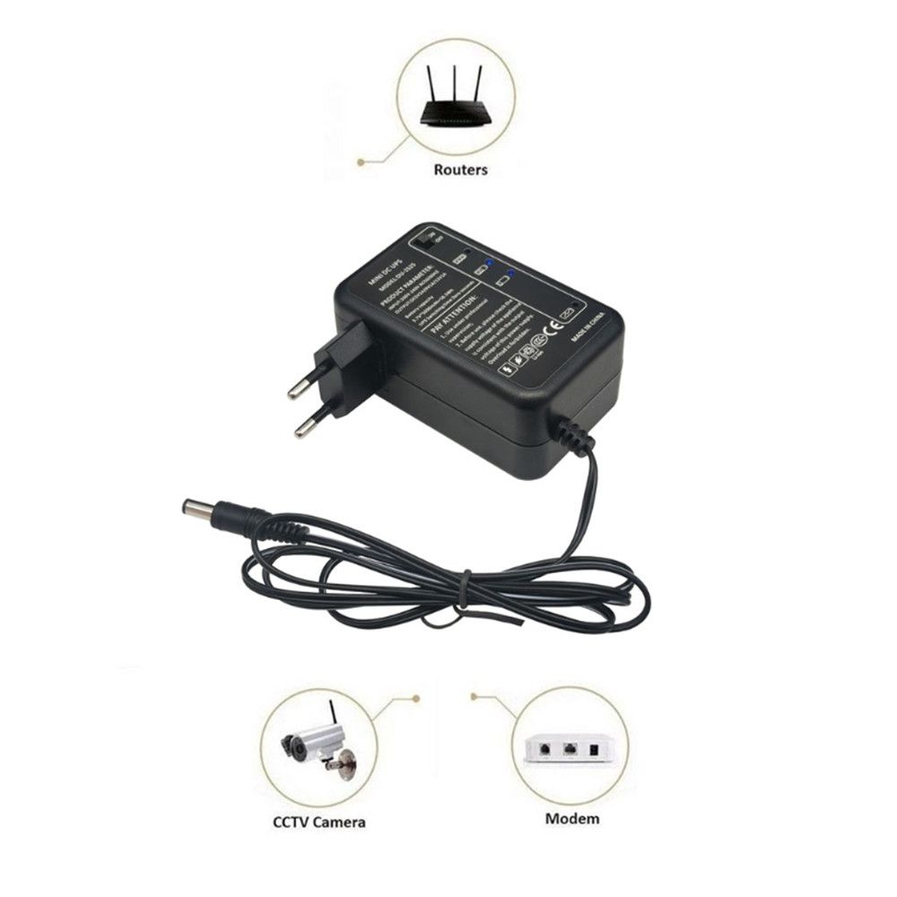 Uninterrupted 5.5x2.1mm Output Voltage Stabilizing 220V to 5V 9V 12V DU-2S50 Backup Power Supply 5000mAh UPS For WiFi Router LED CCTV Camera. 