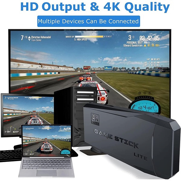 M8 Gamestick 2.4G 4K 20000+ Video Game Stick with 2 Wireless Gamepad. 