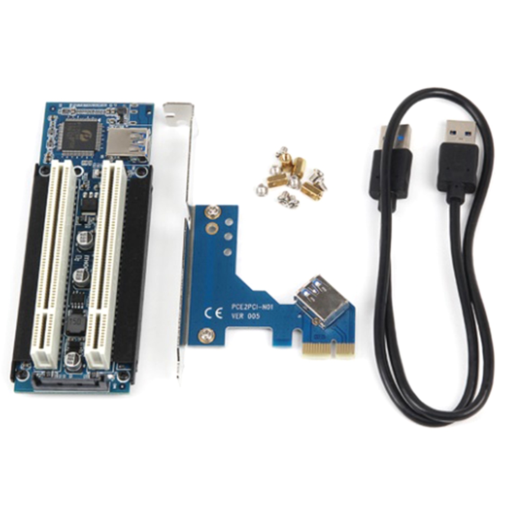 1 Piece PCIE to 2 PCI Slot Support Capture Card Golden Tax Card Sound Card Parallel Port Card