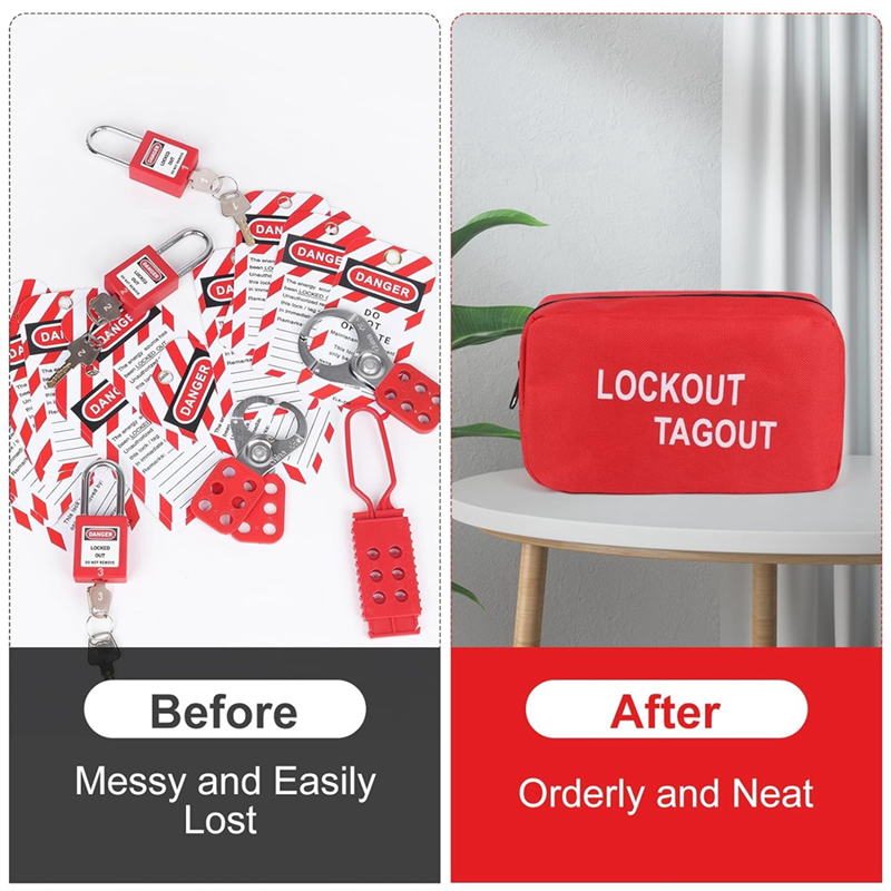 Lockout Tagout Kit Electrical-Group Lockout HaspsTags,Lock Out Industrial Tools 2 Key Per Lock for Facotory Protect Safe Easy Install Easy to Use. 