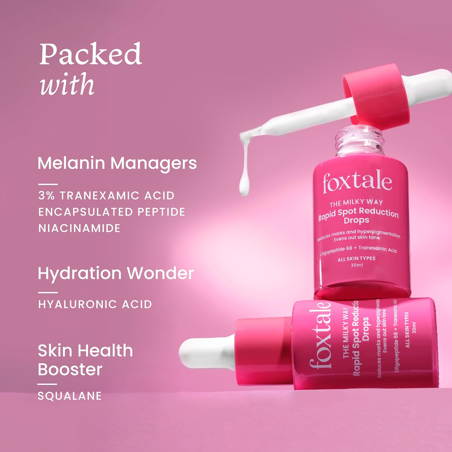 Foxtale 3% Tranexamic Acid & Peptide Serum for Hyperpigmentation-30 ml. 