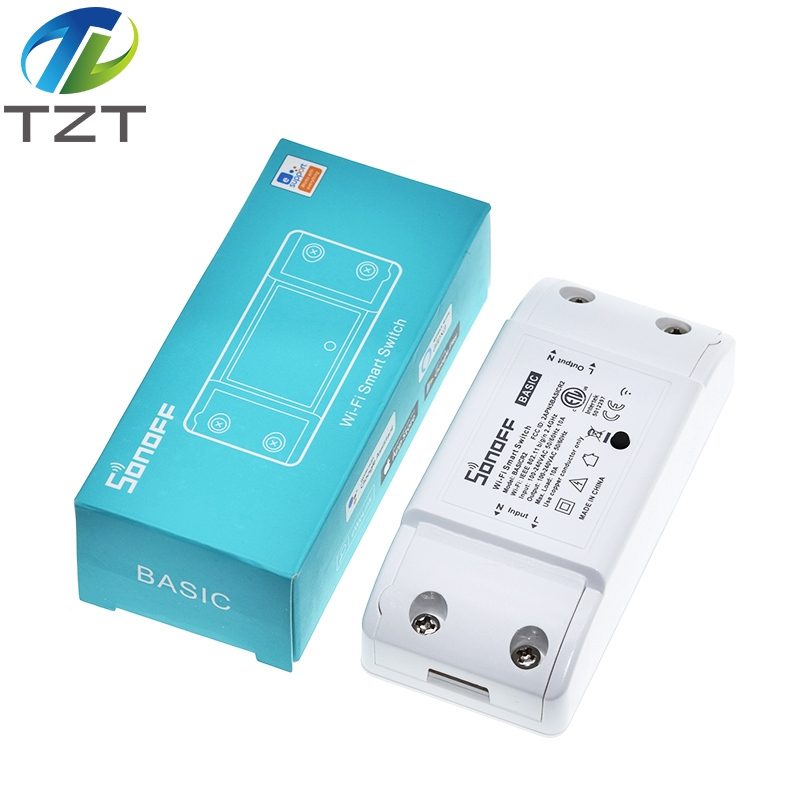 【The road to happiness Store】Itead Sonoff Basic R2 Wifi DIY Smart Wireless Remote Switch Domotica Light Controller Module Work with Alexa Google Home eWeLink. 