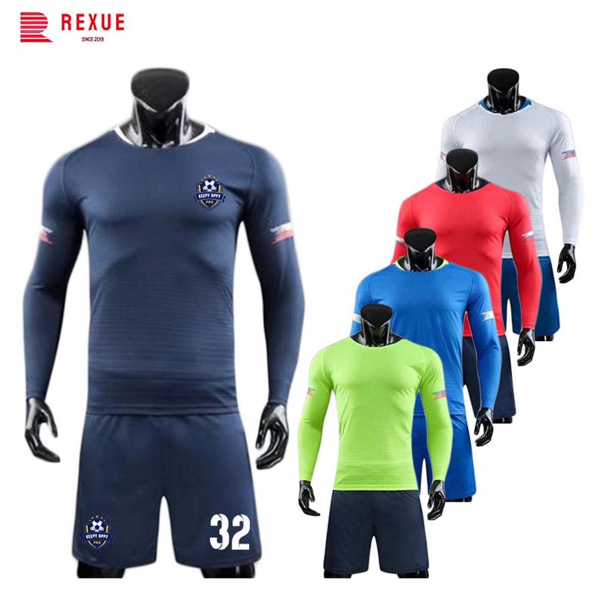 Men Custom Football Jersey Sets Blank Version New In Long Sleeve And Shorts Summer Team Club Soccer Match Training Uniforms