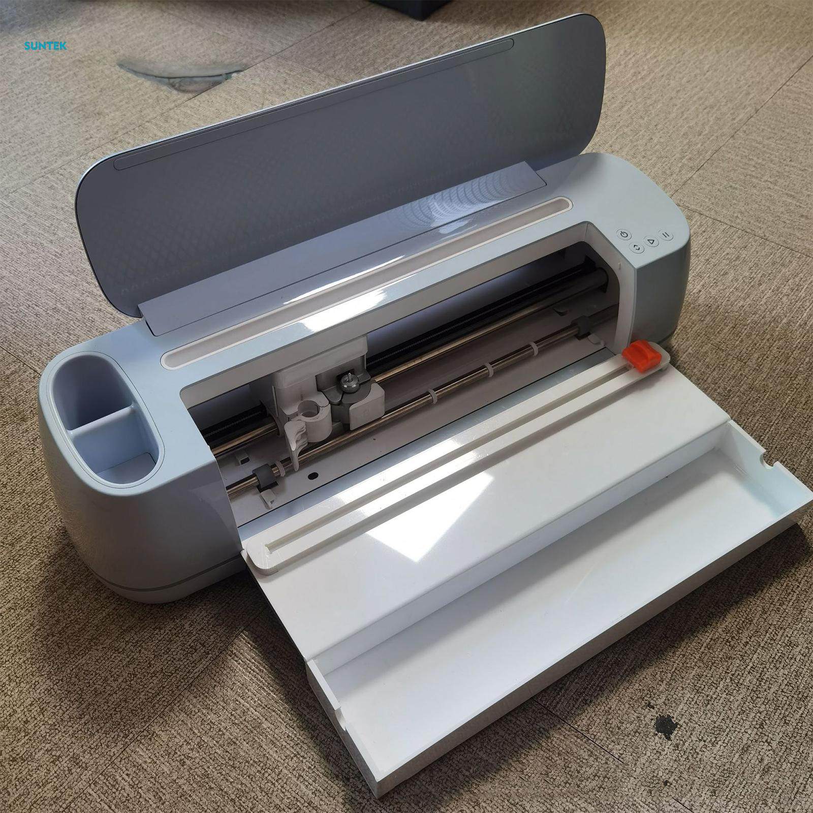 Vinyl Roll Holder with Built in Trimmer Durable Roll Holder with Cutter for Office. 