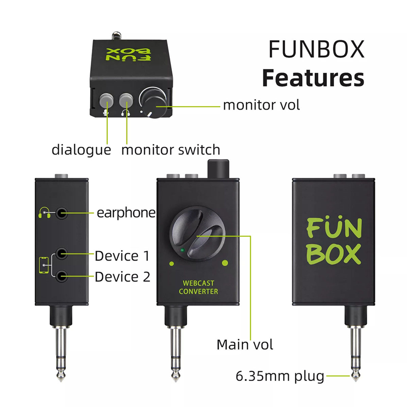 Audio Converter Live Broadcast Adapter Live Match Box Sound Card Audio Converter for Stage Performance Broadcast/Studio Recording/Karaoke. 
