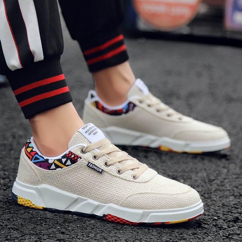 Daraz Cool Mens Shoes 2018 Men Linen Canvas Shoes Breathable Trend - Main Image