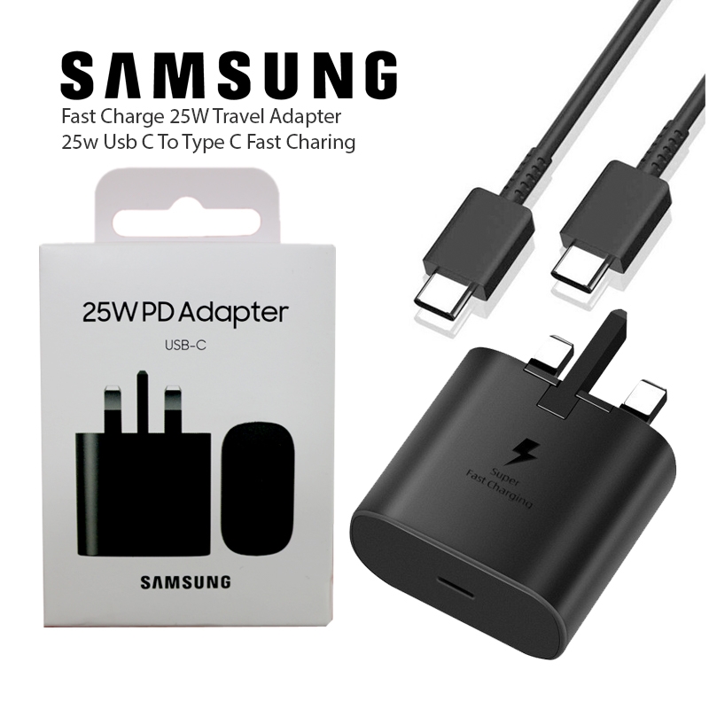 100% Samsung 25W Super Fast Orginal Charger Usb Type C Charger Power Adapter For Galaxy Usb-C (3 Pin) - Samsung PD Charger