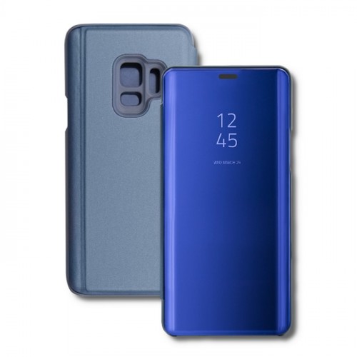 Samsung Galaxy S9 - Clear View Case Flip Standing Cover Auto Lock Mirror Case. 