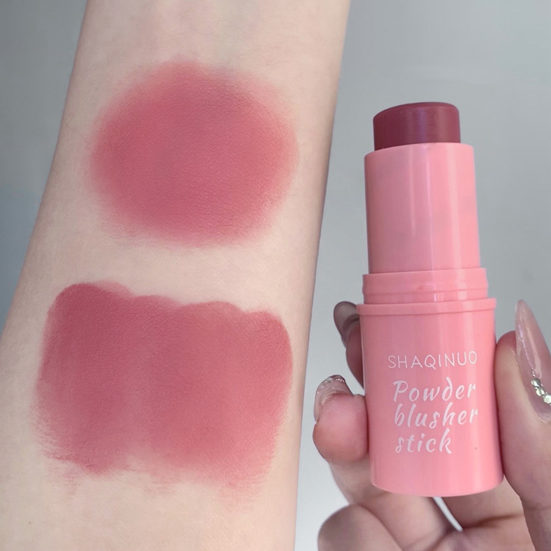 Waterproof Matte Face Blush Stick Long-lasting Natural Cheek Contour Tint Blush Cream Makeup Mineral Red Rouge Cosmetics. 