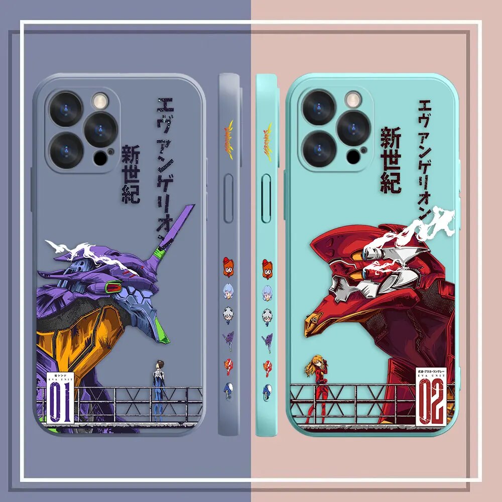 New E-Evangelion-n 002 Case For Apple iPhone 14 13 12 11 Pro XS Max Mini X XR SE 7 8 6 15 Plus Colour Shockproof Liquid Case. 