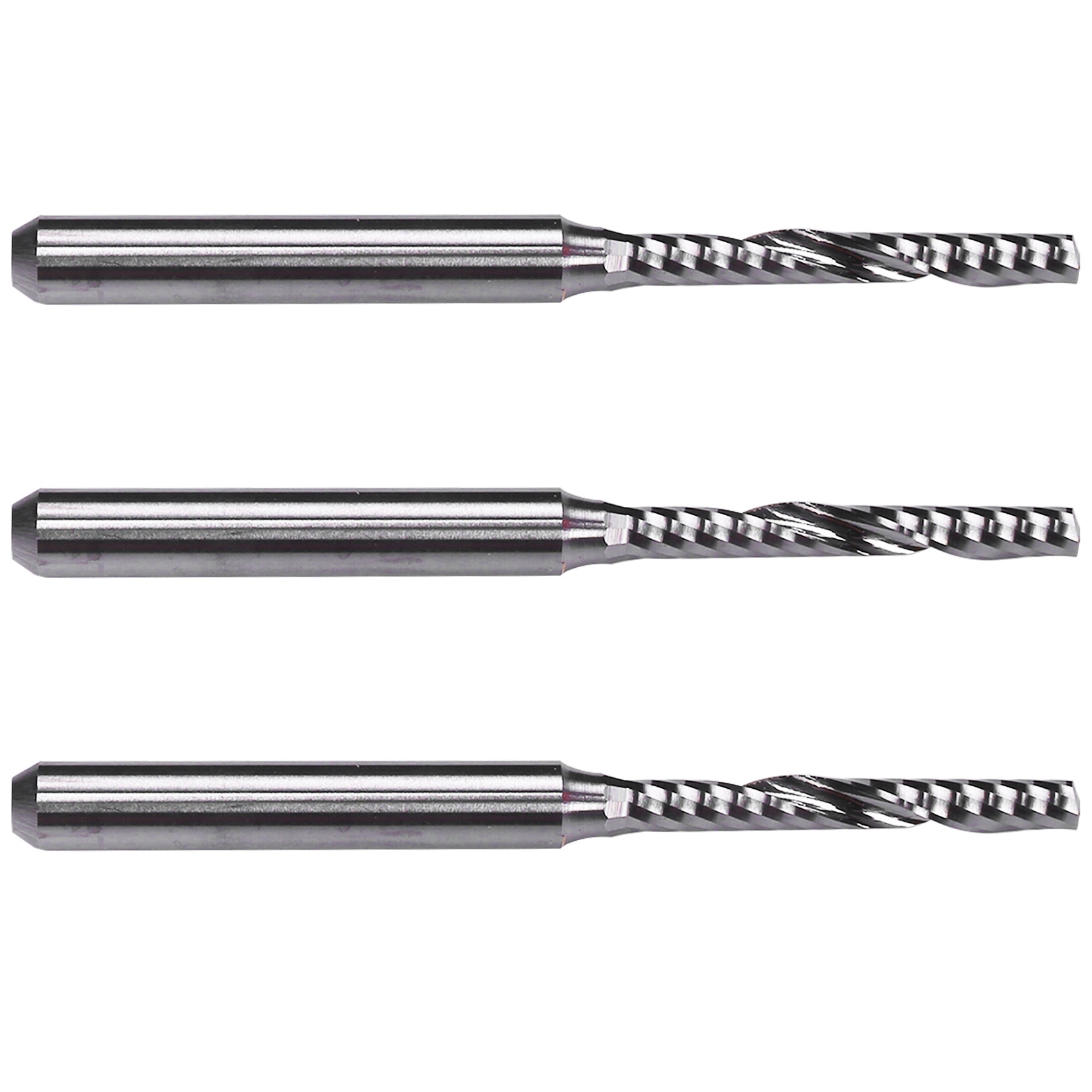 3X 2mm x 15mm Carbide Single Flute Spiral End Mill CNC Router Bit. 