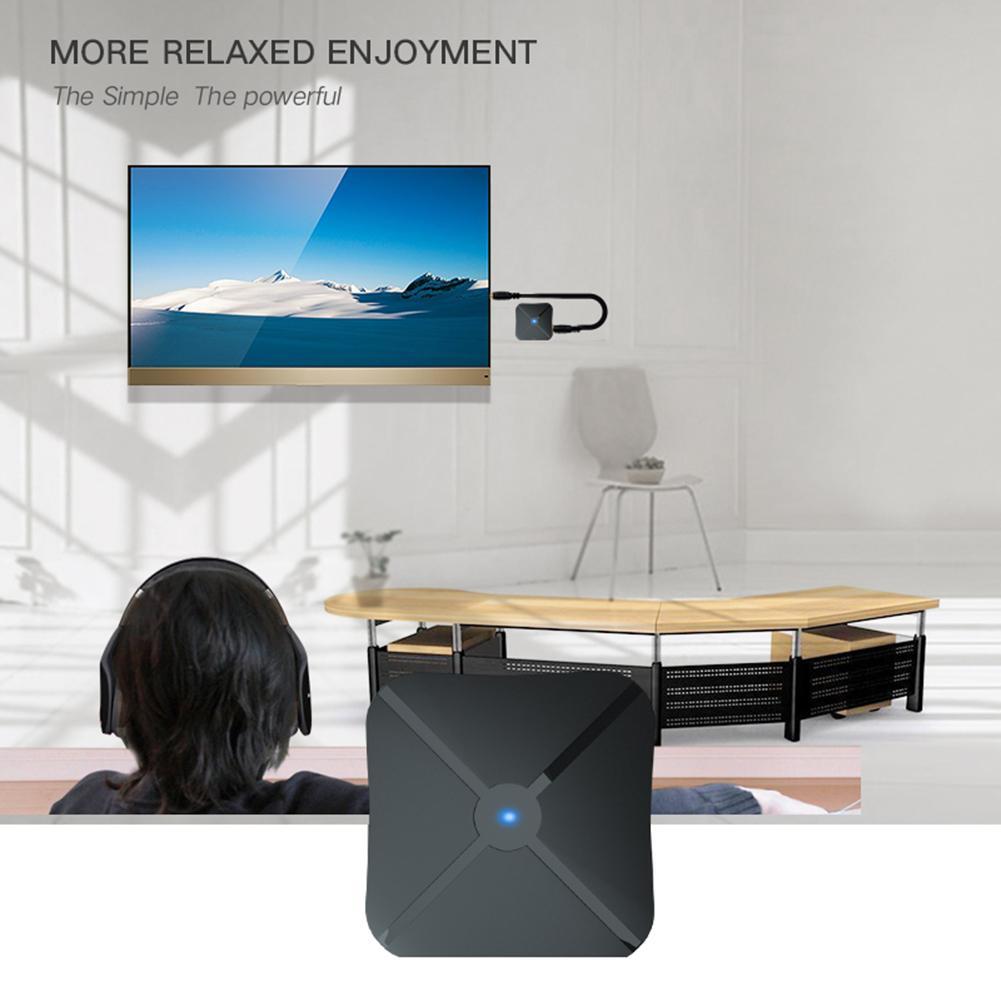 2 in 1 Wireless Bluetooth Transmitter Receiver 3.5mm Audio Adapter for TV Set-top Unit Android TV Bo. 