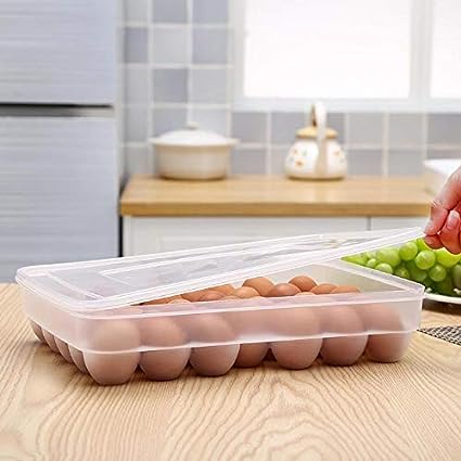 Egg Storage Box, Portable Refrigerator Eggs Box, Transparent Egg Box, Plastic Egg Case, Non Slip Eggs Container, Fresh-Keeping Eggs Rack, for Storage Carrying Packing Eggs 34 Grid. 