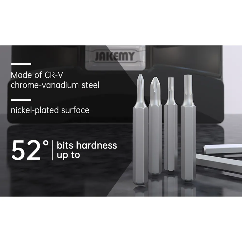 KOGEEK JAKEMY JM-8176 106-in-1 Precision Screwdriver Set Torx Hex Slotted Phillips & More Bits Repair Tools CR-V Bits Screw Driver Tweezers Flexible Shaft Portable Repair Tool Kit for Cellphone PC Watch Repairing Electronics Maintainence. 