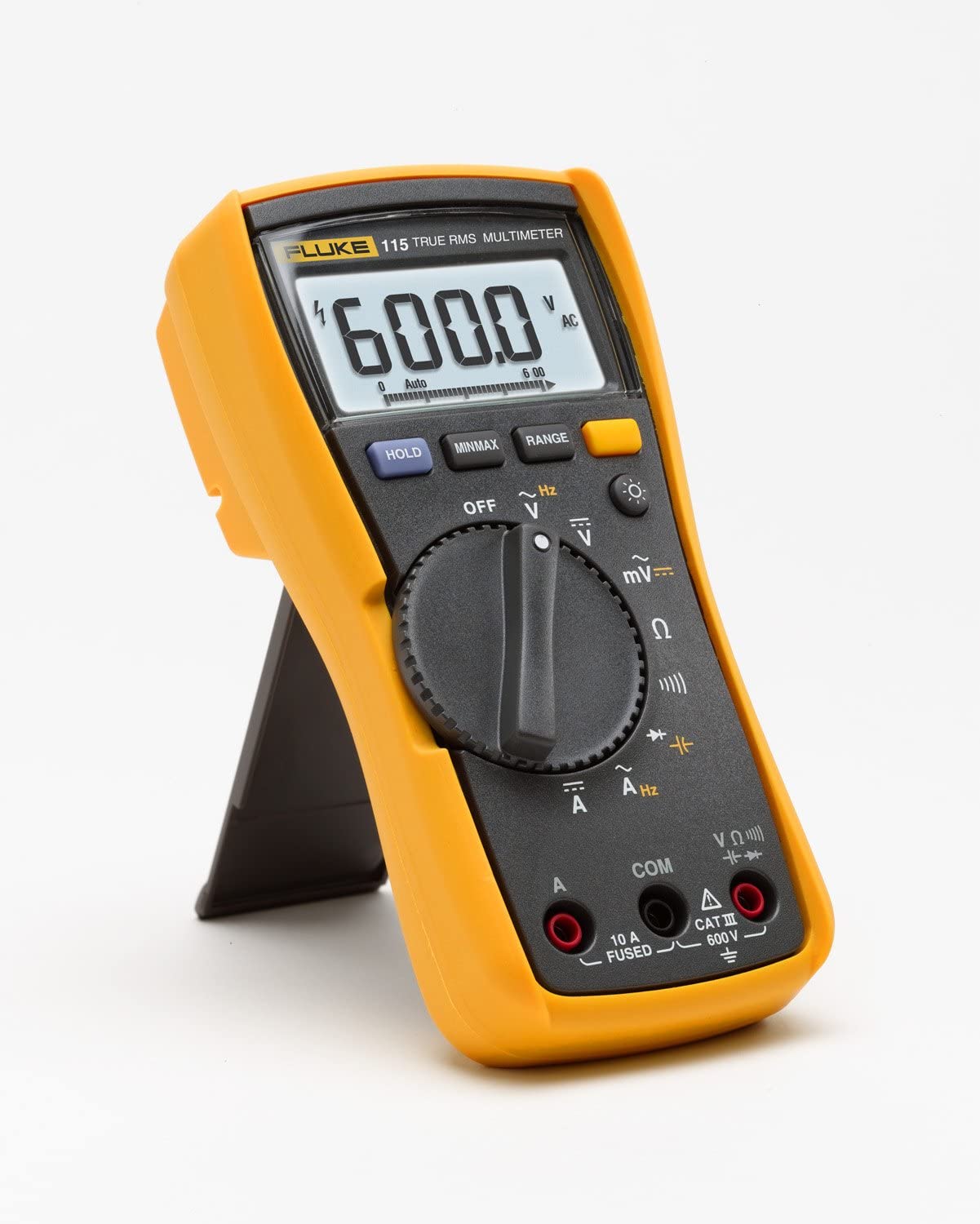 Fluke 115 True RMS Digital Multimeter Measures AC/DC Voltage To 600 V and AC/DC Current to 10 A. 